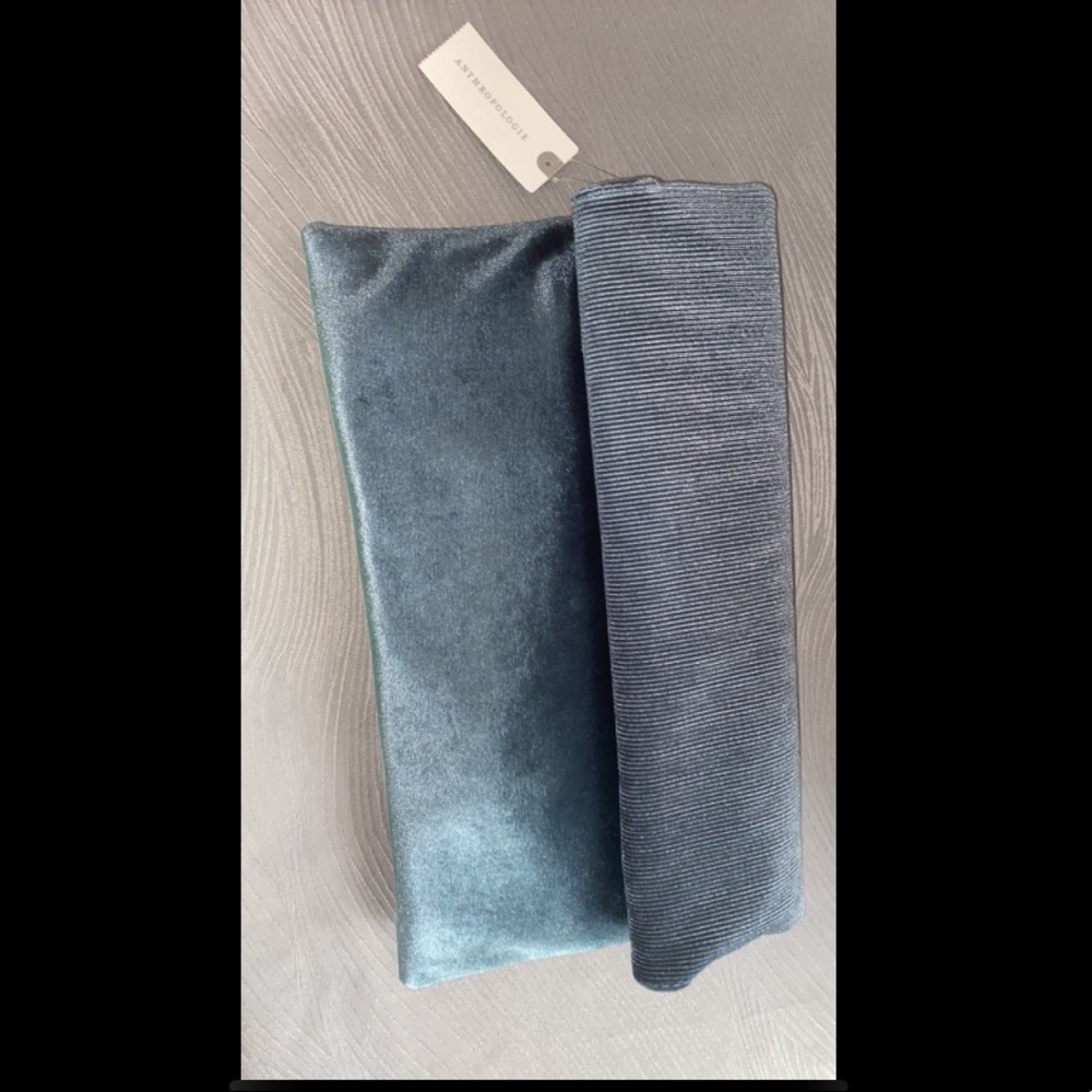 Blue Anthropologie Velvet Clutch Handbag